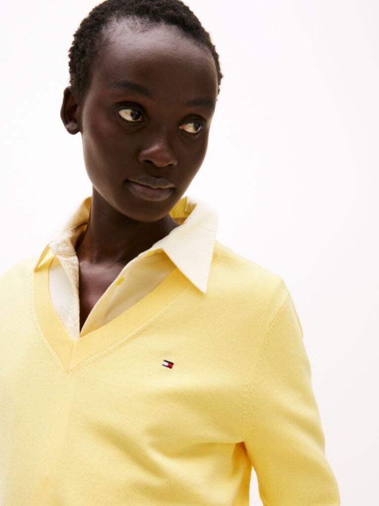Yellow Jersey V-Neck Jumper  Women