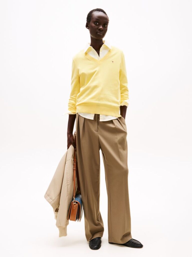 Yellow Jersey V-Neck Jumper  Women