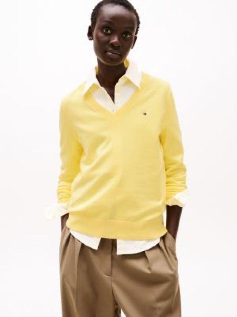 Yellow Jersey V-Neck Jumper  Women