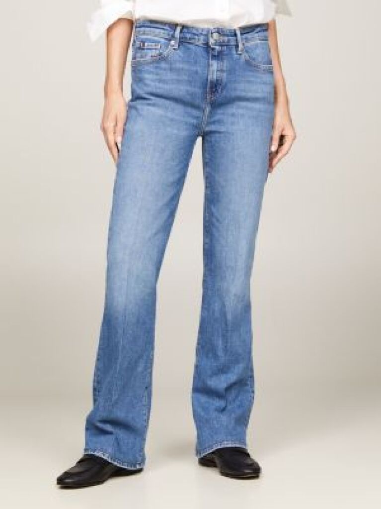 Denim Blugi Cu Talie Medie  Femei