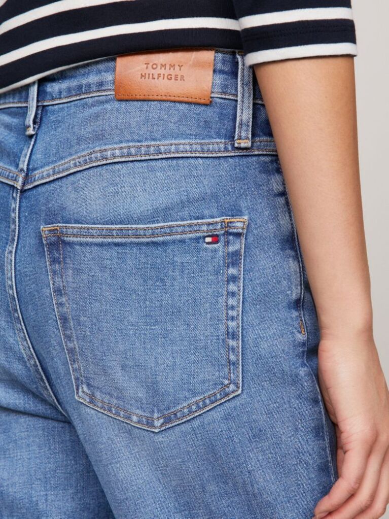 Denim Jeans Drepti Clasici Melany Cu Talie Medie  Femei