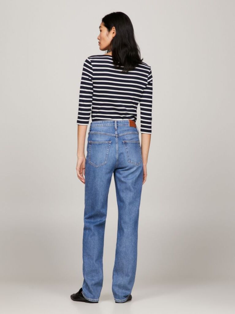 Denim Jeans Drepti Clasici Melany Cu Talie Medie  Femei