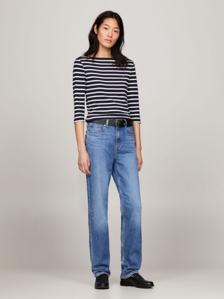 Denim Jeans Drepti Clasici Melany Cu Talie Medie  Femei