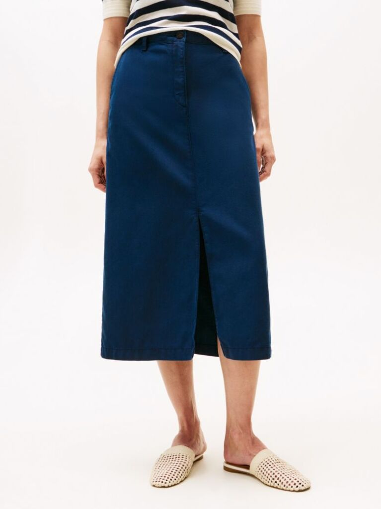Blue Fusta Midi Tip Chino  Femei