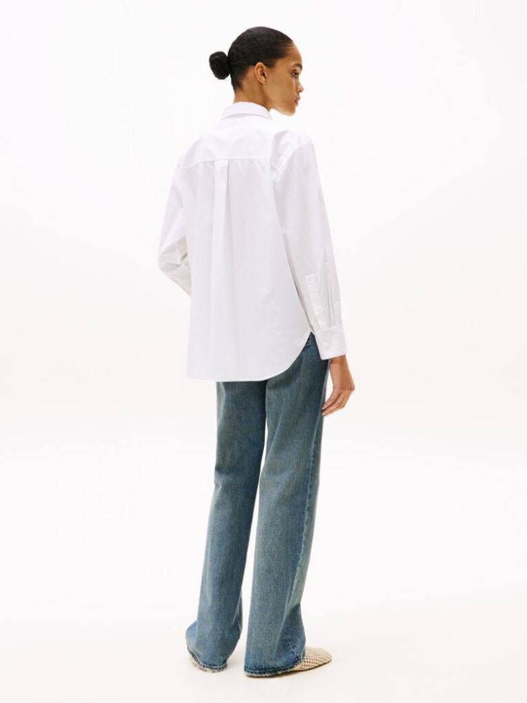 Alb Camasa Oversized Din Poplin  Femei