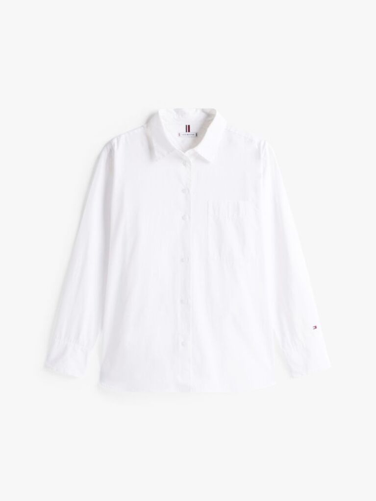 Alb Camasa Oversized Din Poplin  Femei