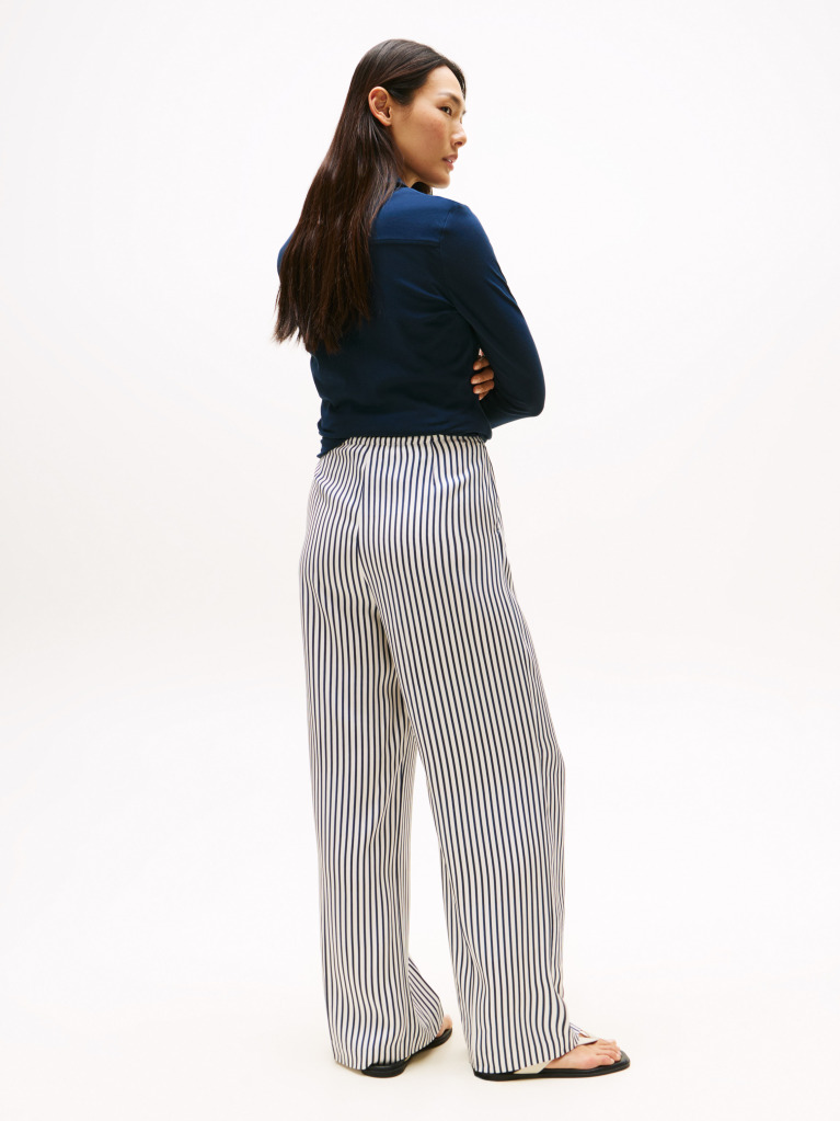 Multi Pantaloni Cu Picior Larg Din Twill  Femei