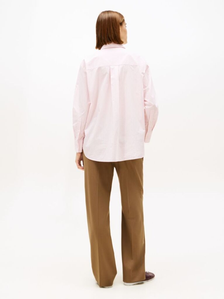 Roz Camasa Oversized Cu Logo Brodat  Femei