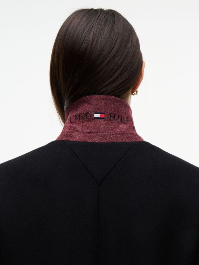 Black Manteco Wool Blend Slim Single Breasted Coat  Women
