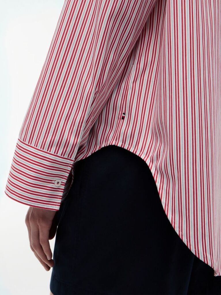 Multi Camasa Din Poplin Cu Broderie In Forma De Steag Si Croiala Larga  Femei