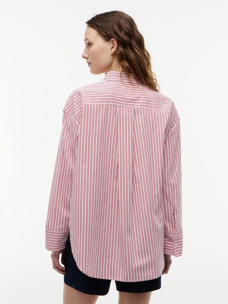 Multi Camasa Din Poplin Cu Broderie In Forma De Steag Si Croiala Larga  Femei