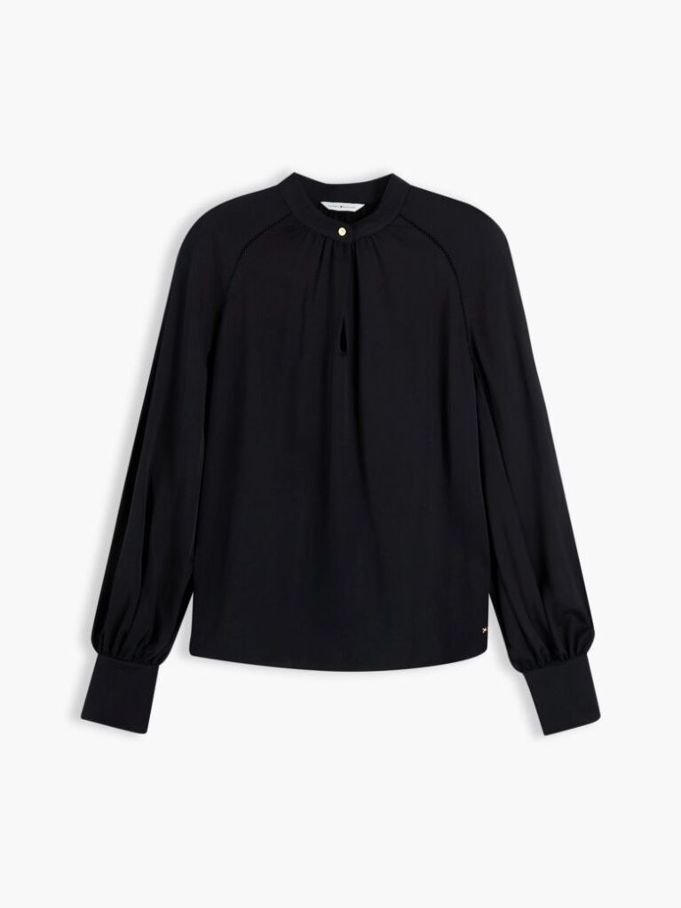 Black Festive Regular Fit Satin Blouse  Women