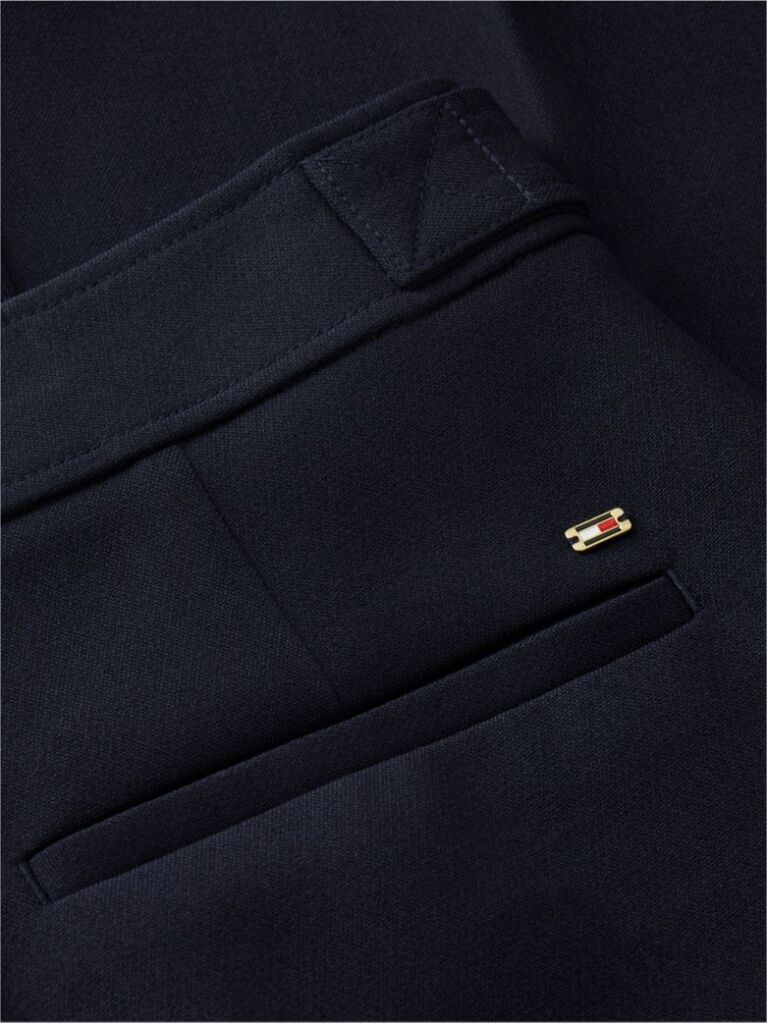 Blue Gold-Tone Button Slim Bootcut Trousers  Women