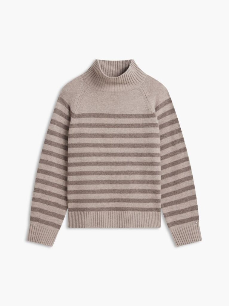 Multi Cashmere Blend Relaxed Mock Neck Jumper  Women
